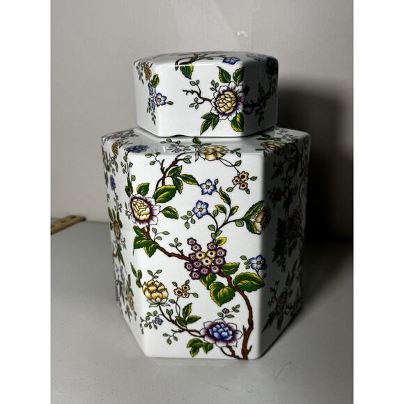 Classic Galt Lidded Ginger Jar – Floral Chinoiserie Porcelain – 10” – China Vtg - Picture 3 of 16